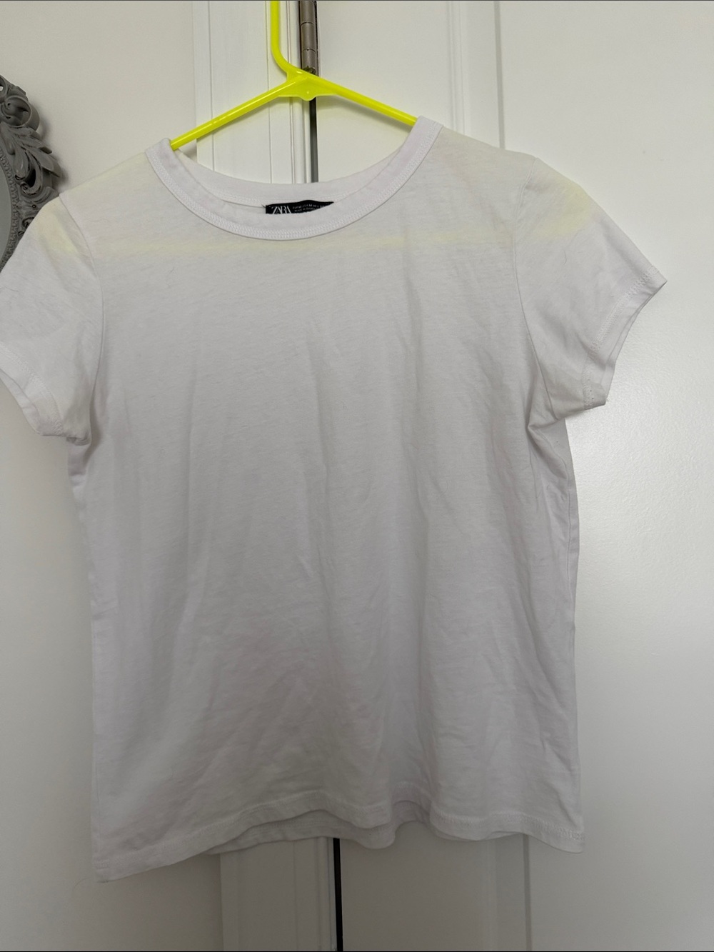 Zara White Crewneck Short Sleeve Tee - Classic White